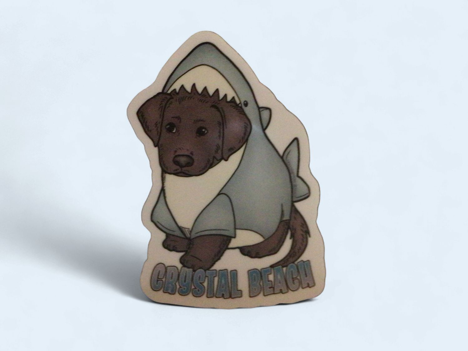GREAT WHITE BLACK LAB PUP CB STICKER