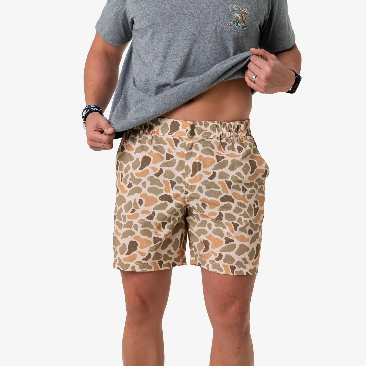BURLEBO EVERYDAY SHORT VENADO CAMO-BROWN POCKET