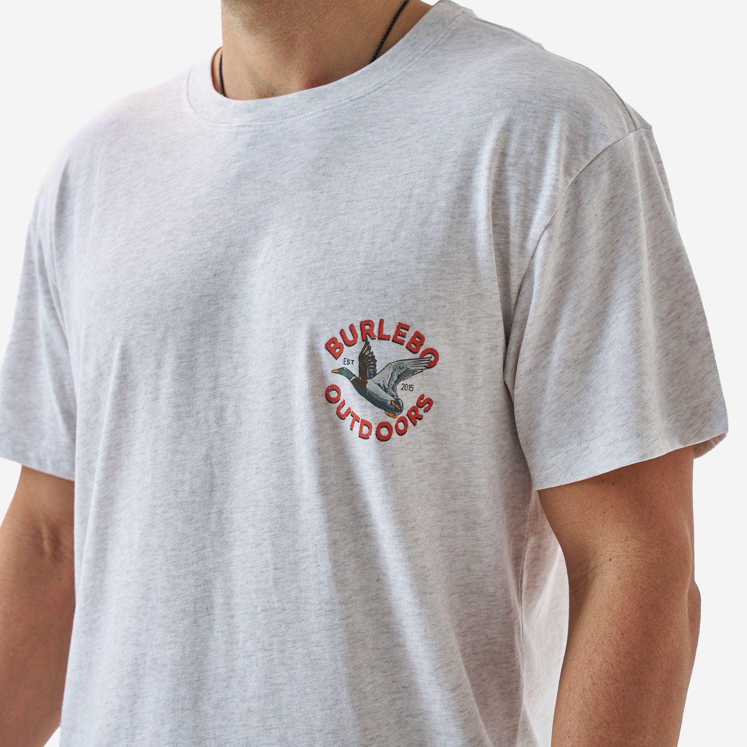 BURLEBO SHORT SLEEVE TEE-OLD SCHOOL DUCK HUNT- HEATHER OAT