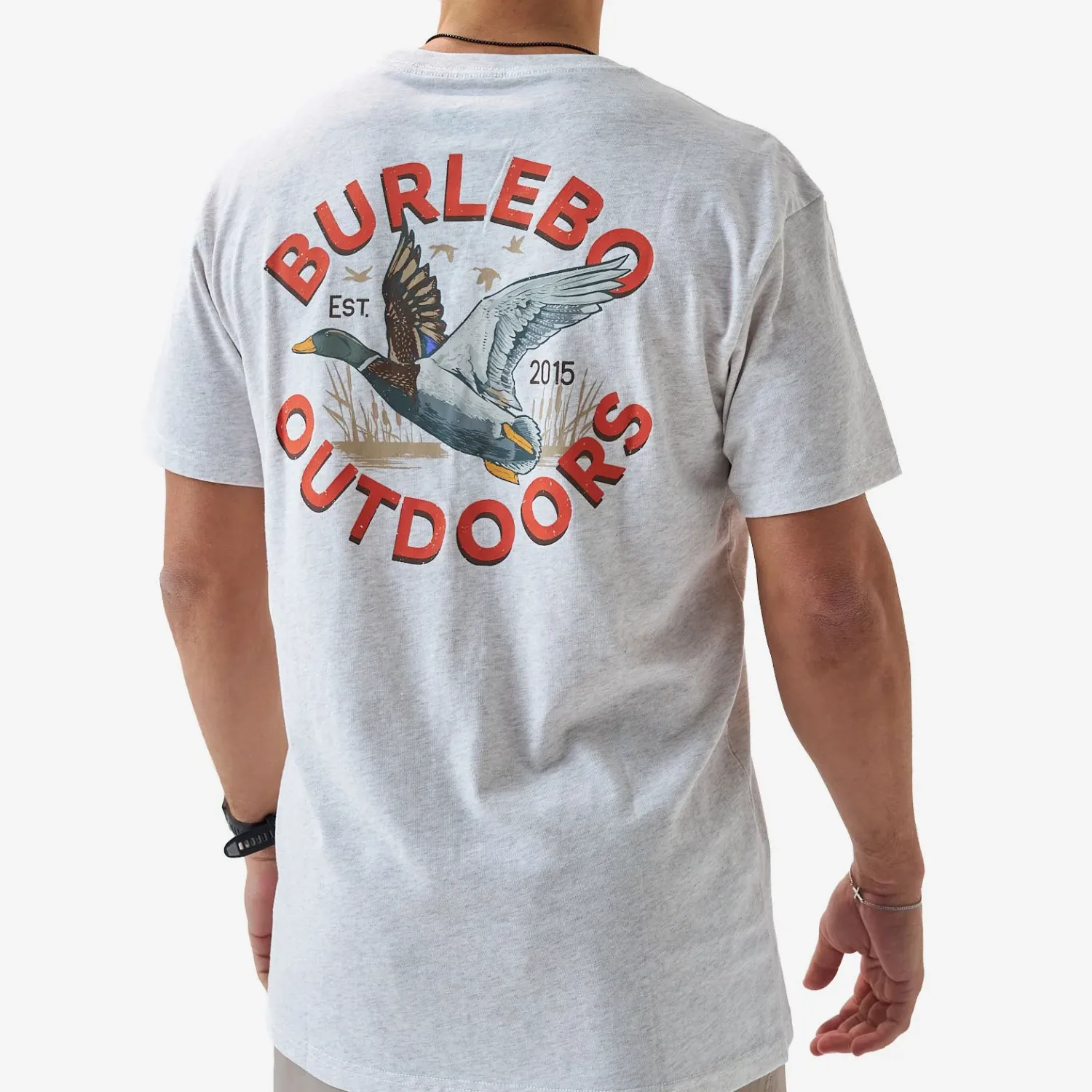 BURLEBO SHORT SLEEVE TEE-OLD SCHOOL DUCK HUNT- HEATHER OAT