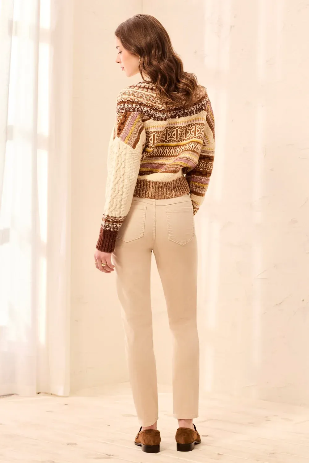TRIBAL AUDREY PULL ON SLIM ANKLE PANTS-ANTIQUE WHITE