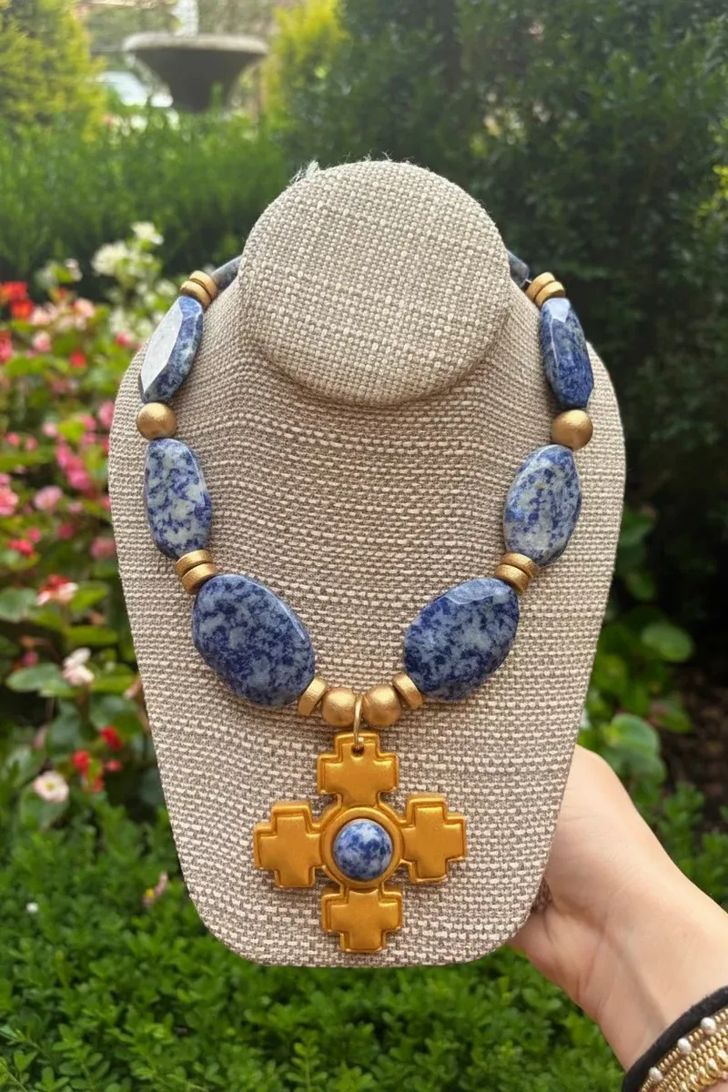 HIDDEN TRUTH JEWELRY BLUE SODALITE NUGGETS W/ BECKY PEARL GEM