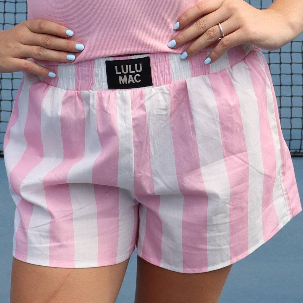 LULU MAC LIGHT PINK STRIPE DARBY BOXER SHORT
