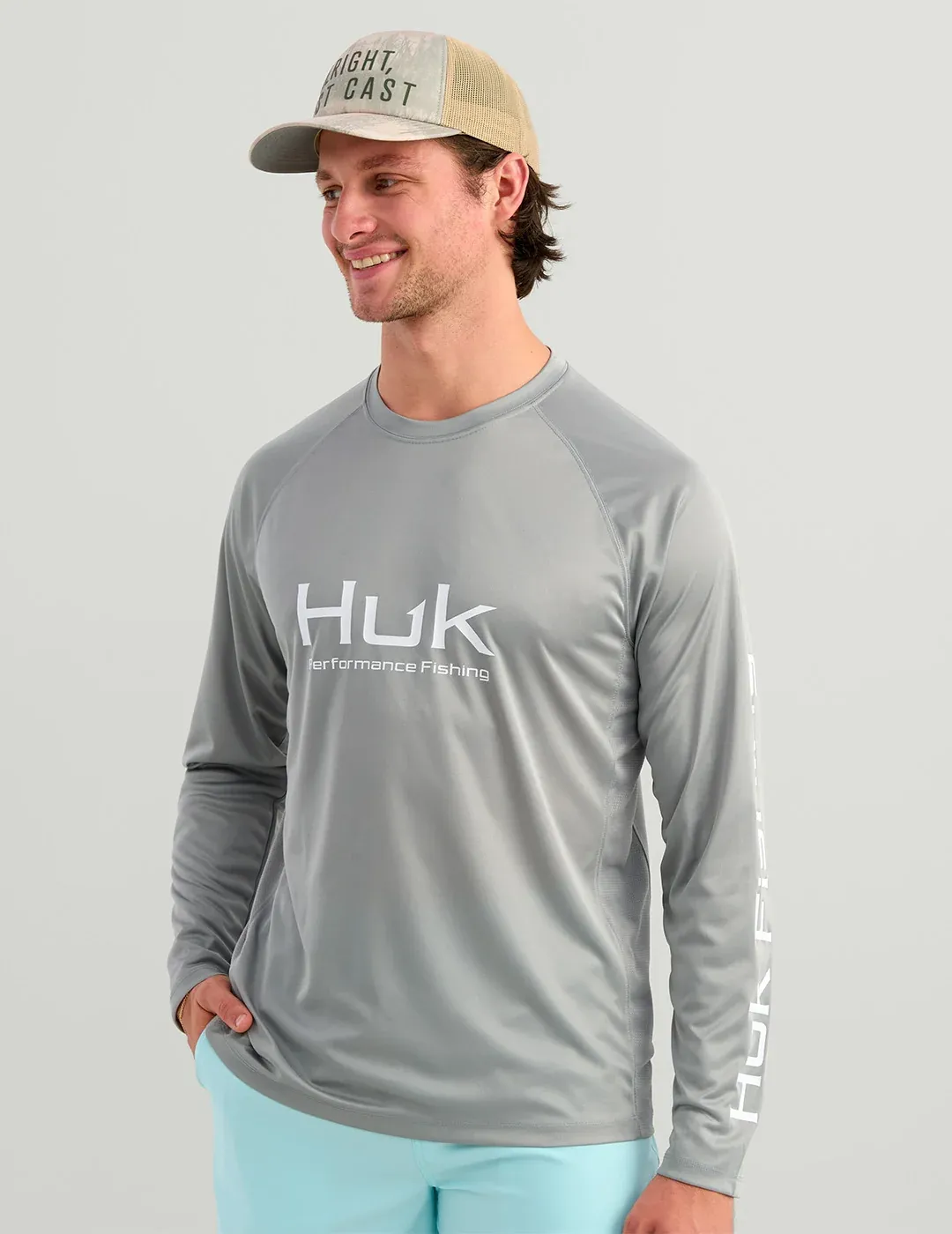HUK PURSUIT LS CREW-SHARKSKIN