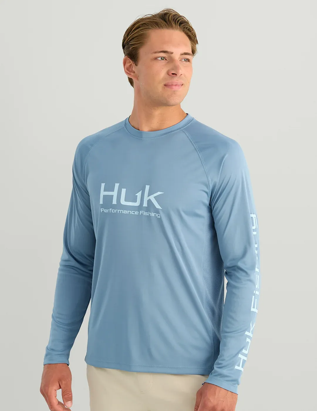 HUK PURSUIT LS CREW-BLUE SHADOW