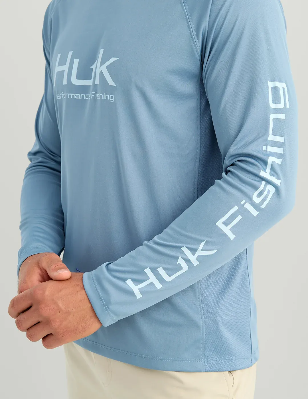 HUK PURSUIT LS CREW-BLUE SHADOW
