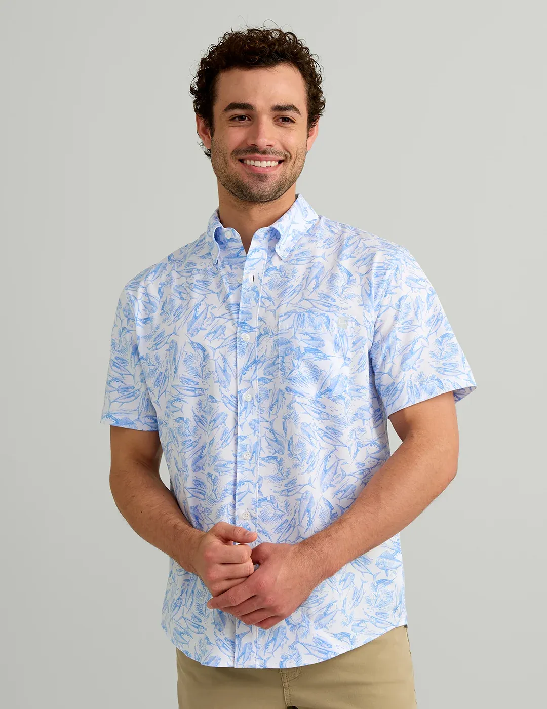 HUK KONA KC PRINTED SS SHIRT-REGATTA