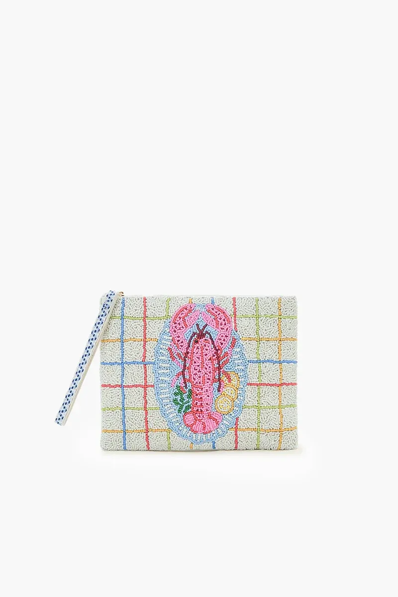 AMERICA &amp; BEYOND BEADED WRISTLET CLUTCH-NEW ENGLAND LOBSTER