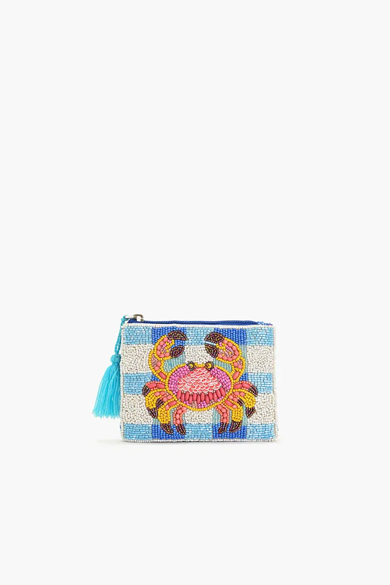 AMERICA &amp; BEYOND BEADED COIN POUCH-CRAB IT