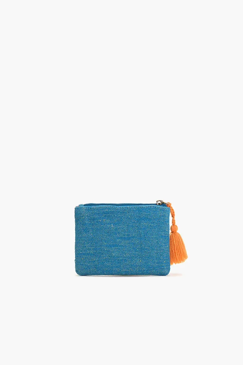 AMERICA &amp; BEYOND BEADED COIN POUCH-SEAHORSE TEAL