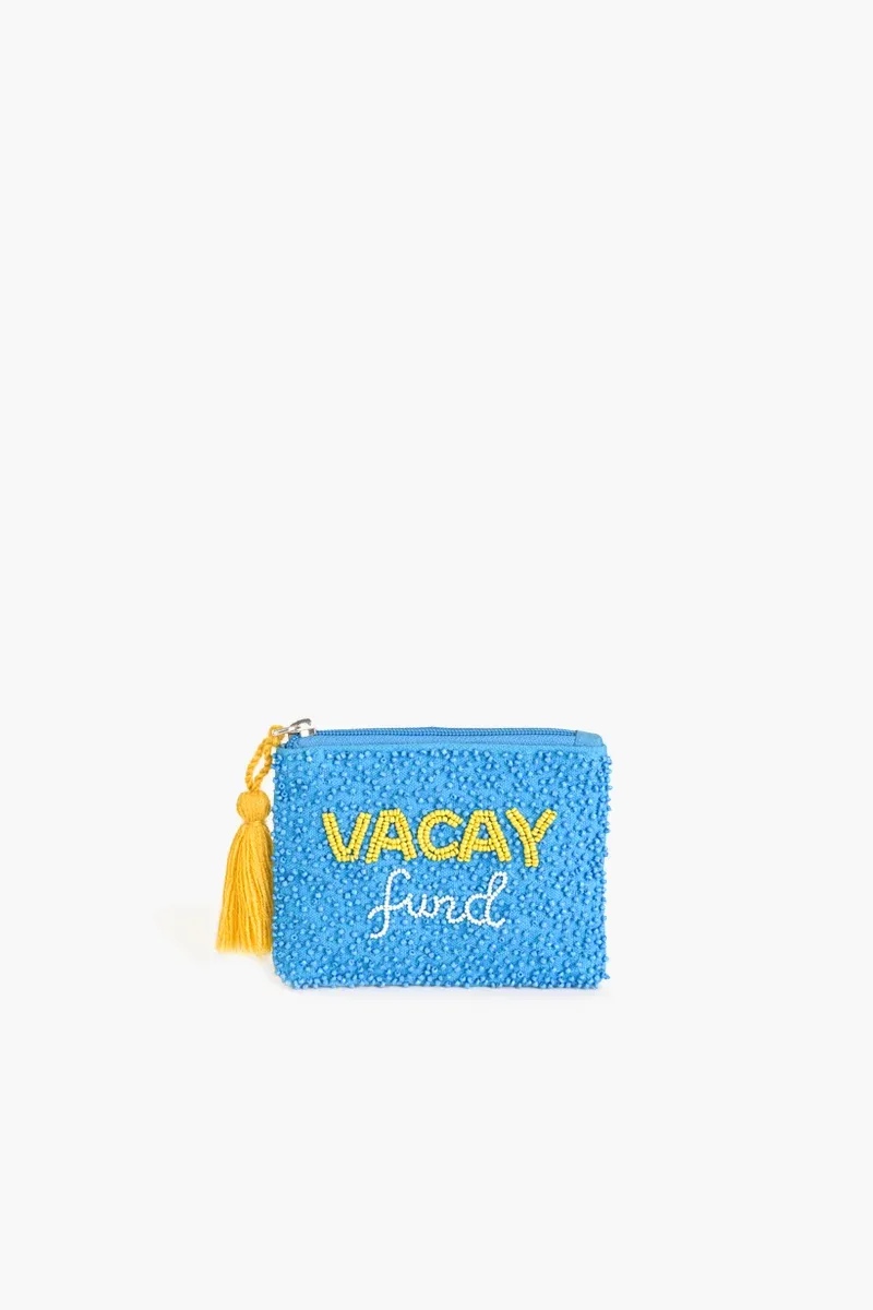AMERICA &amp; BEYOND BEADED COIN POUCH-VACAY FUND