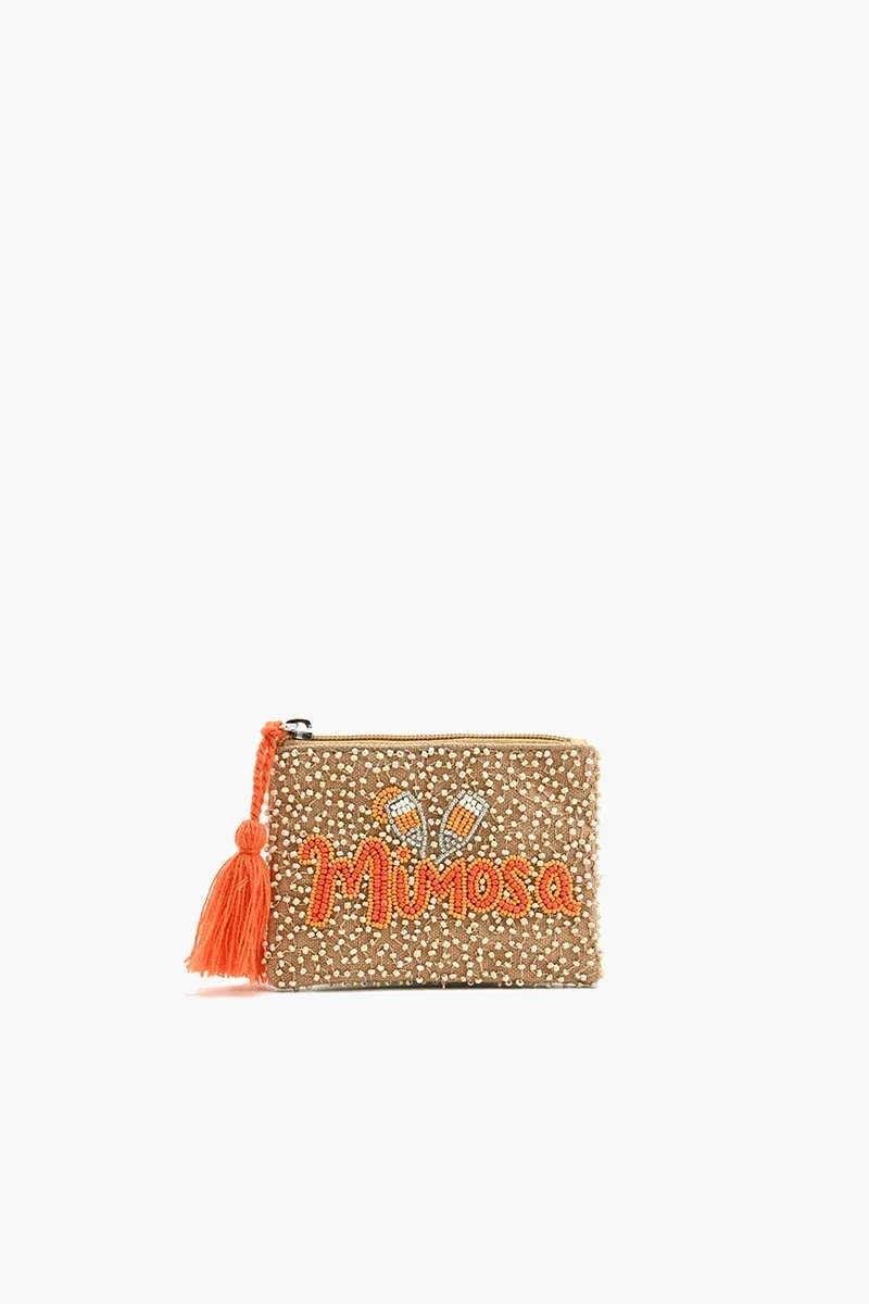 AMERICA &amp; BEYOND BEADED COIN POUCH-MIMOSA