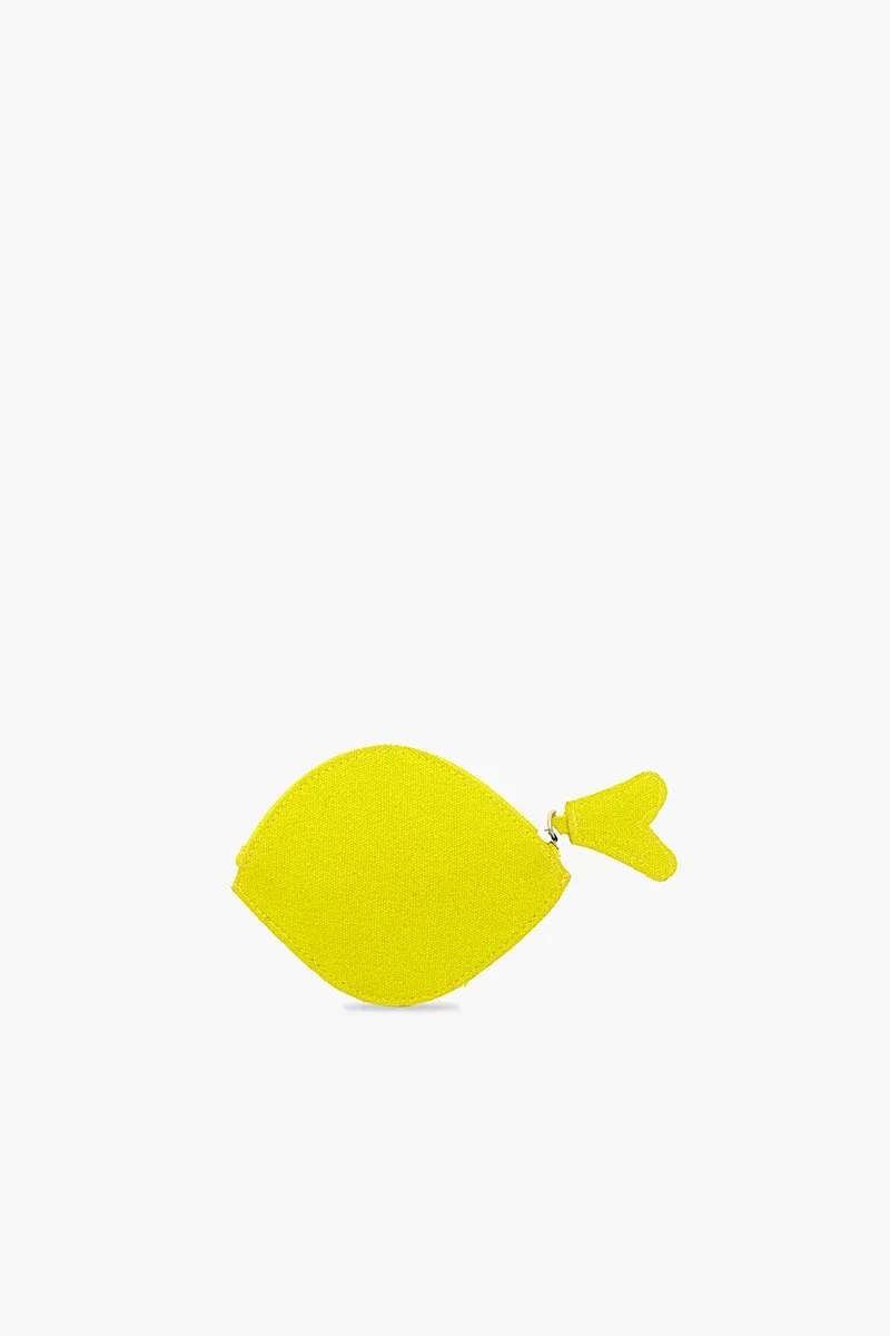 AMERICA &amp; BEYOND FISH &amp; FINS MINI COIN POUCH- YELLOW  TROPIC