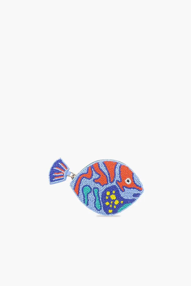 AMERICA &amp; BEYOND FISH &amp; FINS MINI COIN POUCH- BLUE CORAL