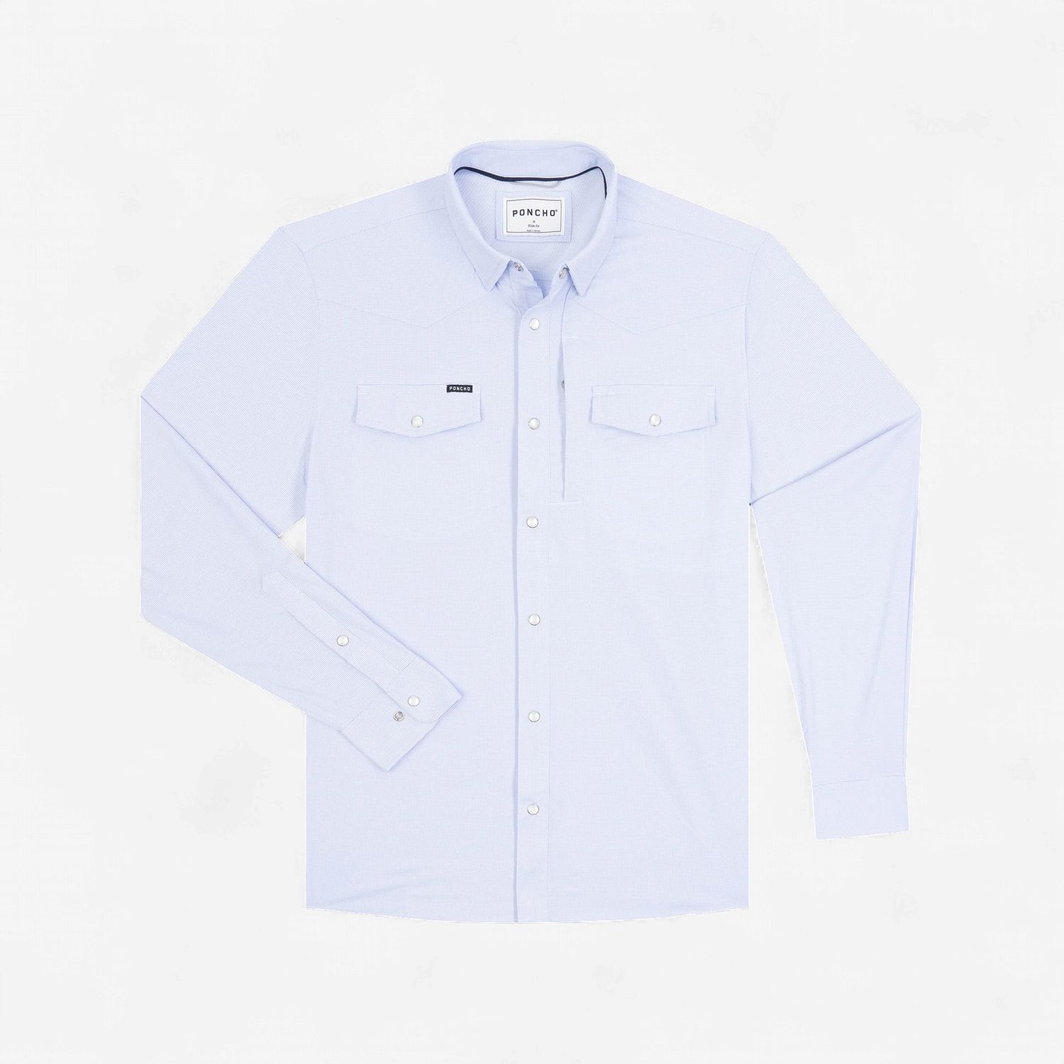 PONCH THE NUECES LS REGULAR-BLUE MICROCHECK