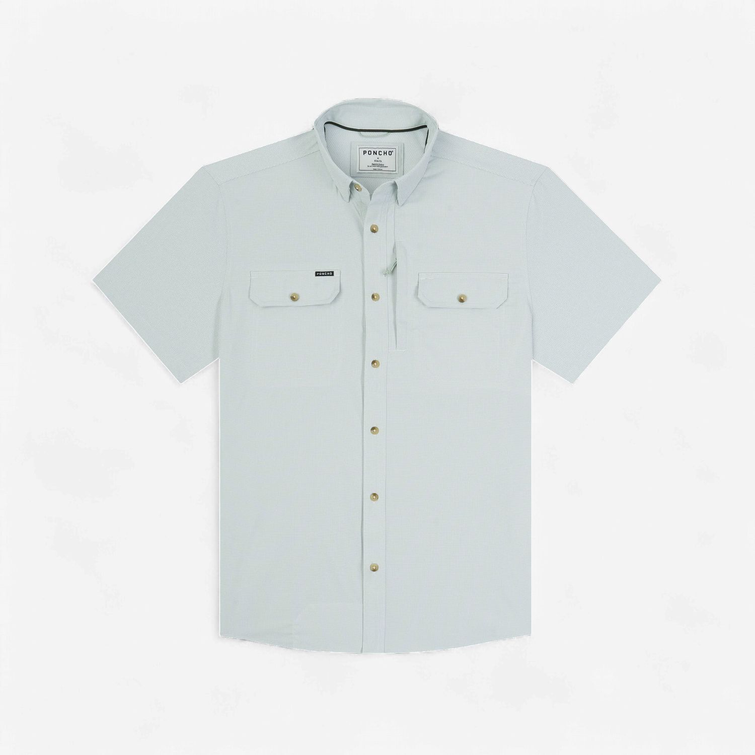 PONCHO THE CAROLINA RIG REGULAR SS-TURF GREEN MICROCHECK