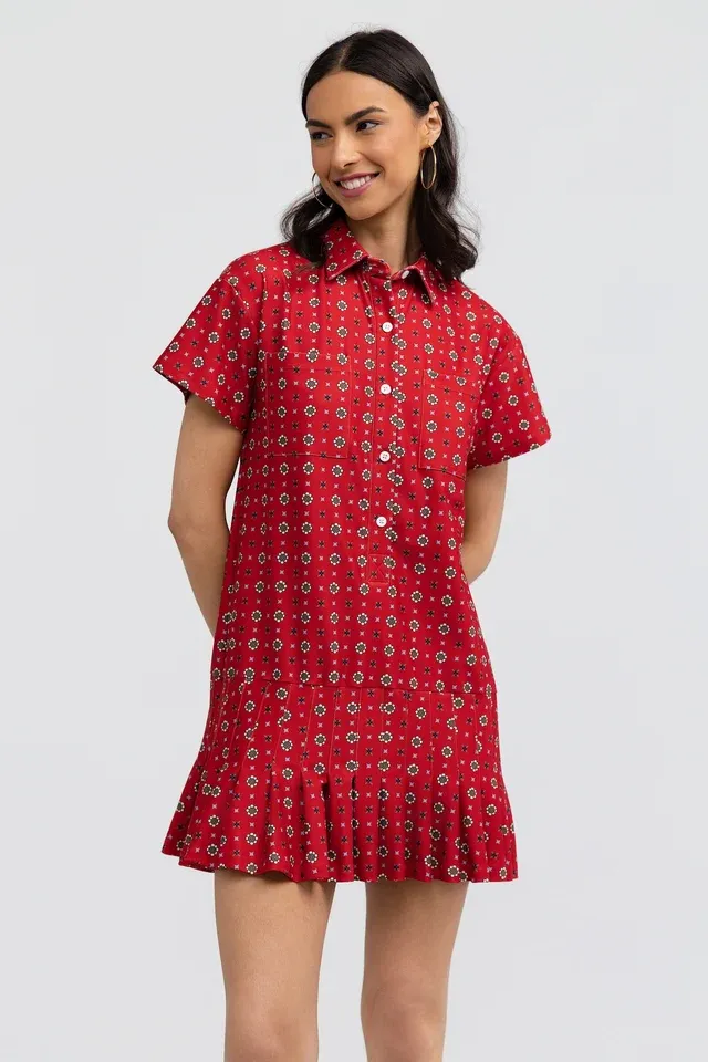 SMITH &amp; QUINN ASPEN DRESS- CHERRY SCARF DOT