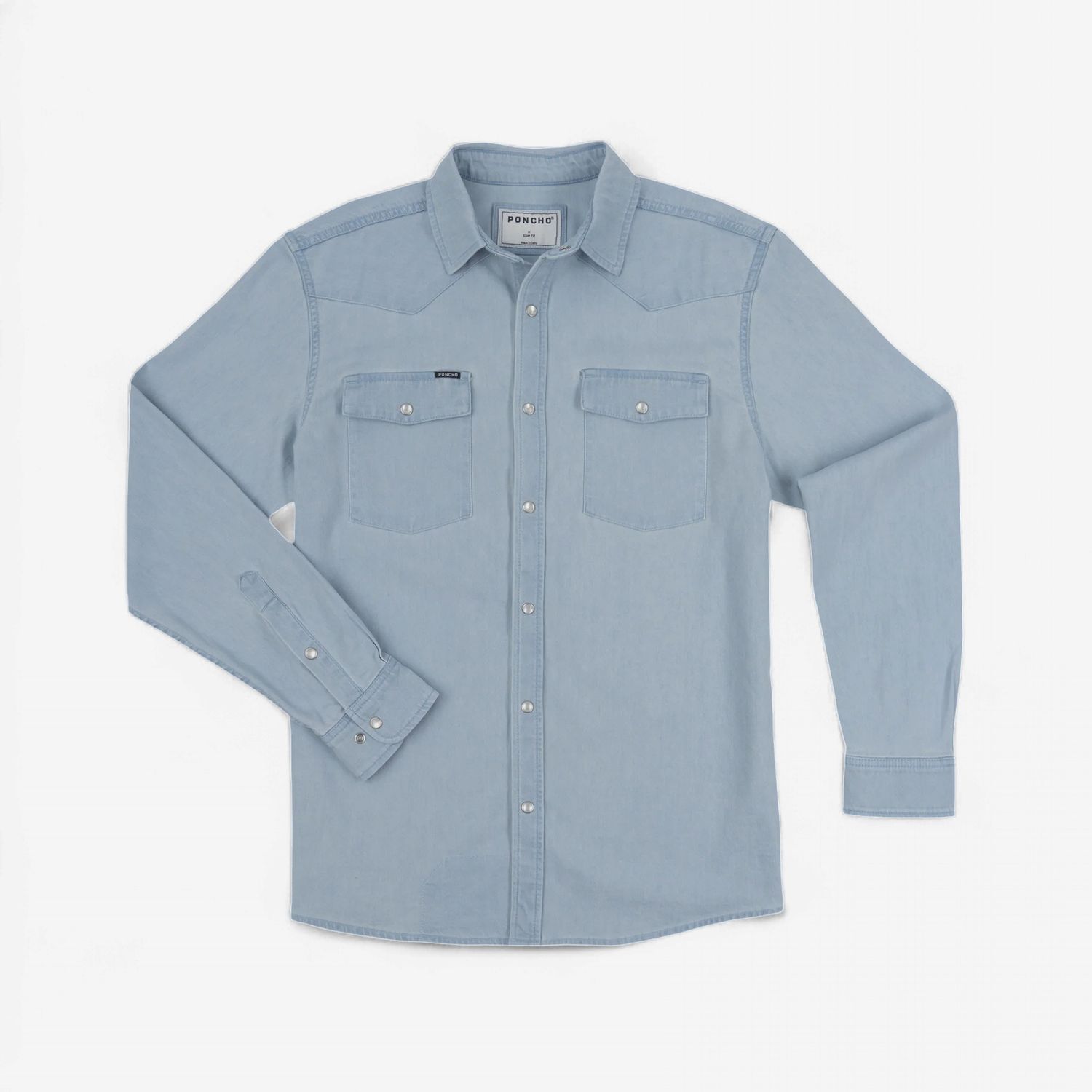 PONCHO THE MARFA REGULAR LS- LIGHT WASH DENIM