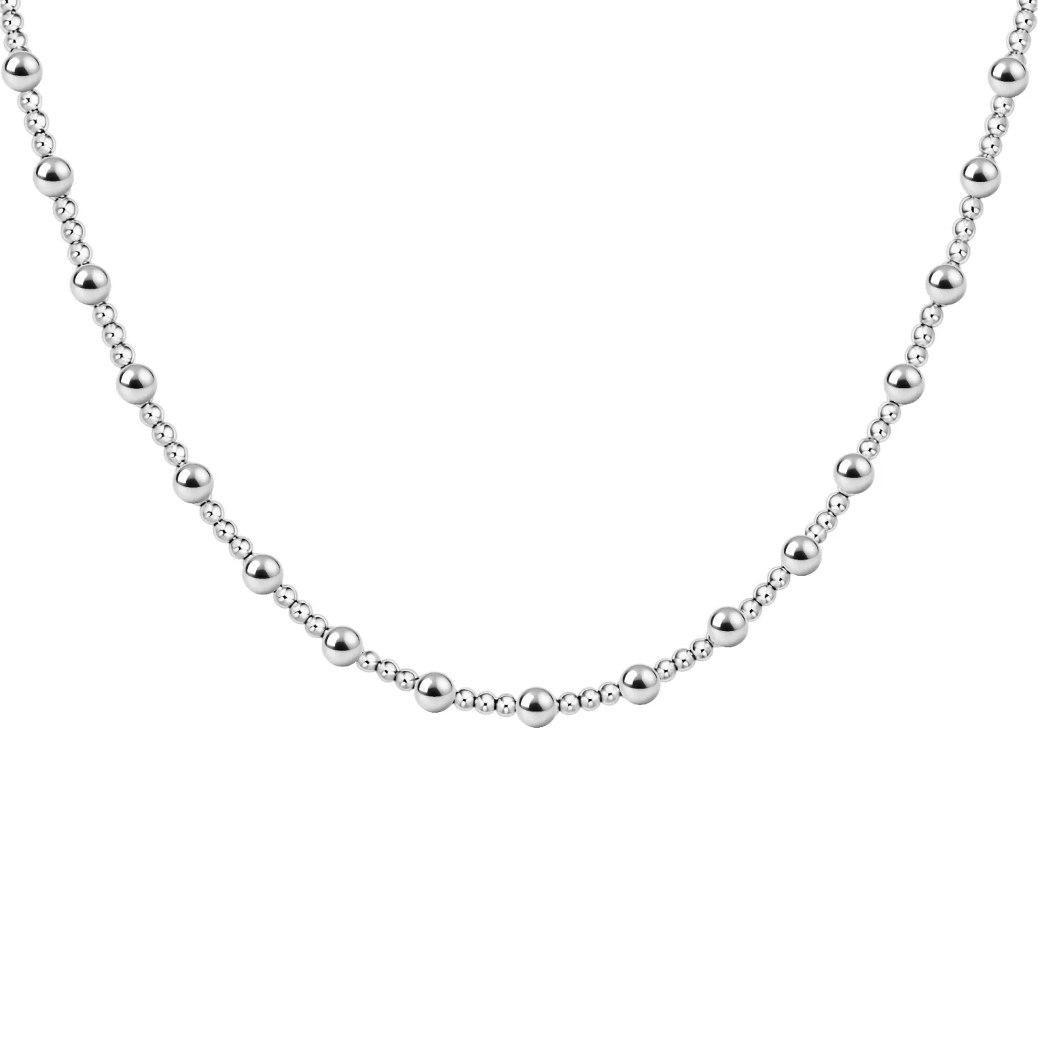 BARA BOHEME SIGNATURE ANGELINA STERLING SILVER BEADED NECKLACE