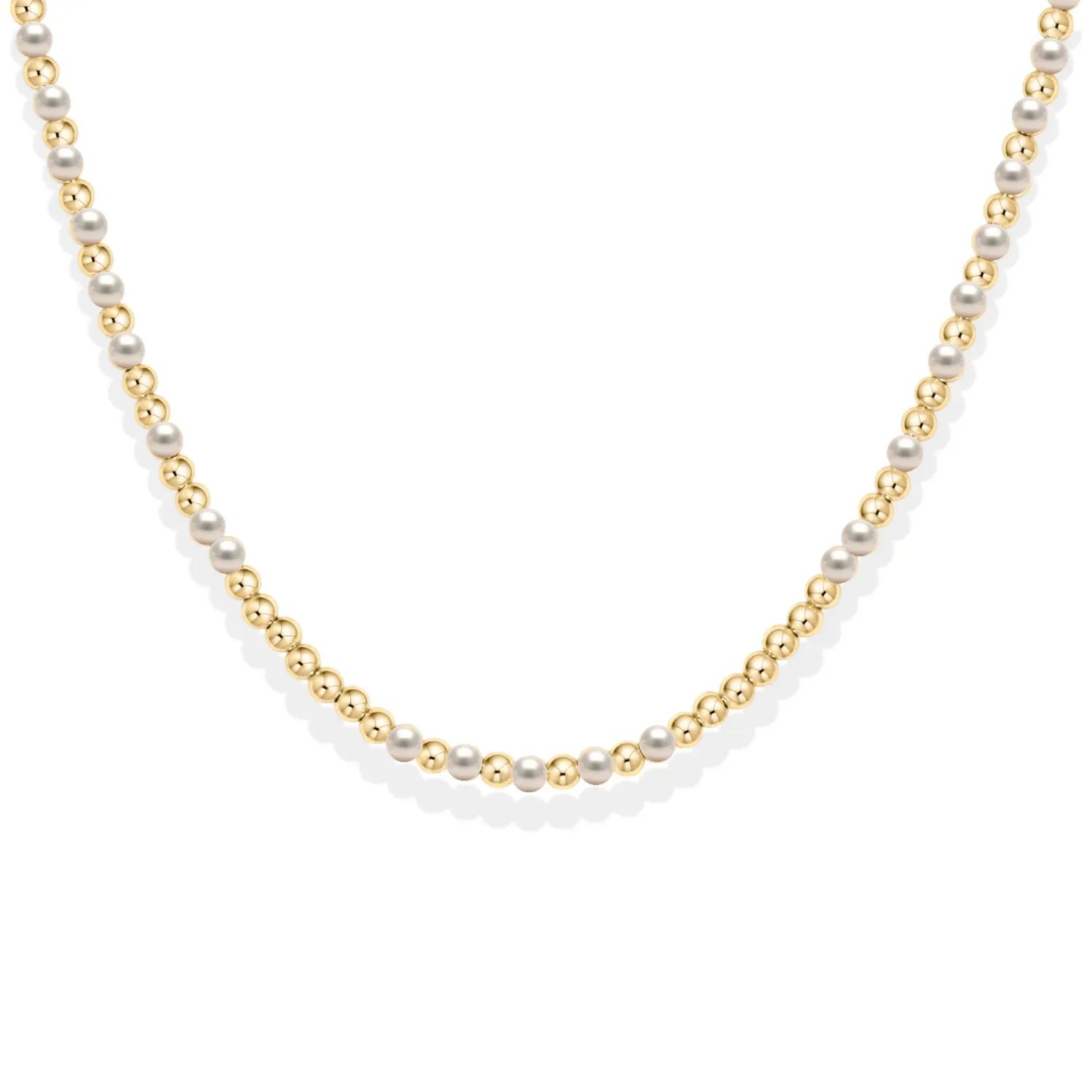 BARA BOHEME EMMA PEARL/ GOLD FILLED BEADED NECKLACE