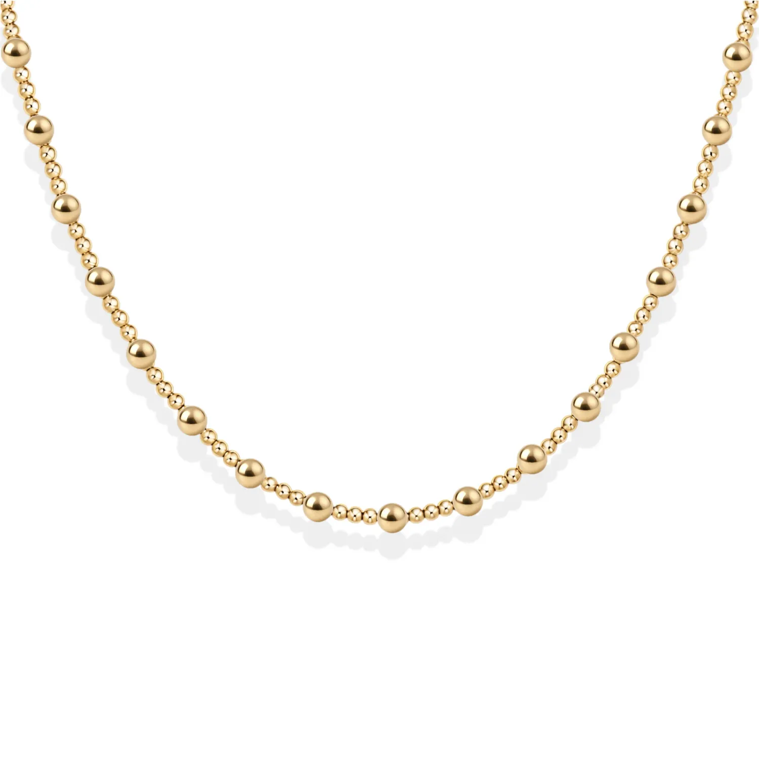 BARA BOHEME SIGNATURE ANGELINA GOLD FILLED BEADED NECKLACE