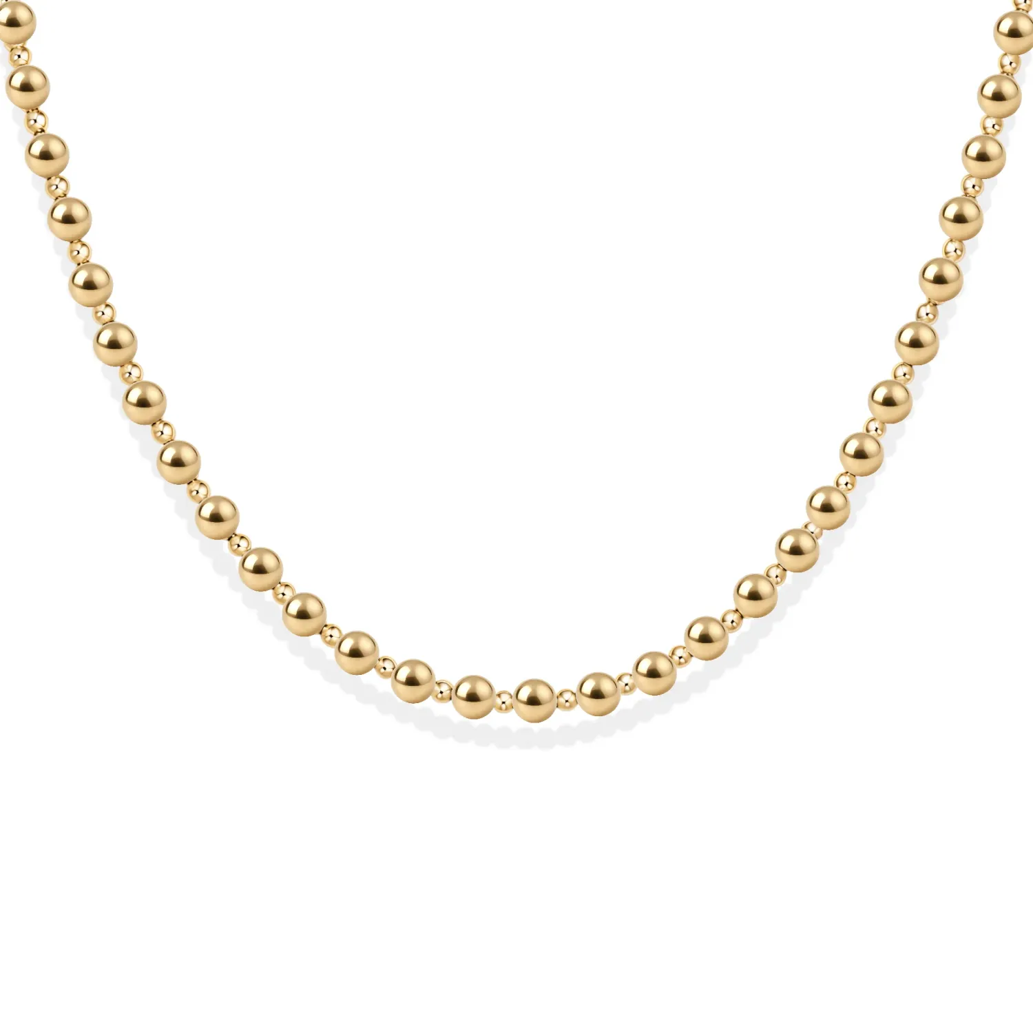 BARA BOHEME SIGNATURE NICOLE GOLD FILLED BEADED NECKLACE