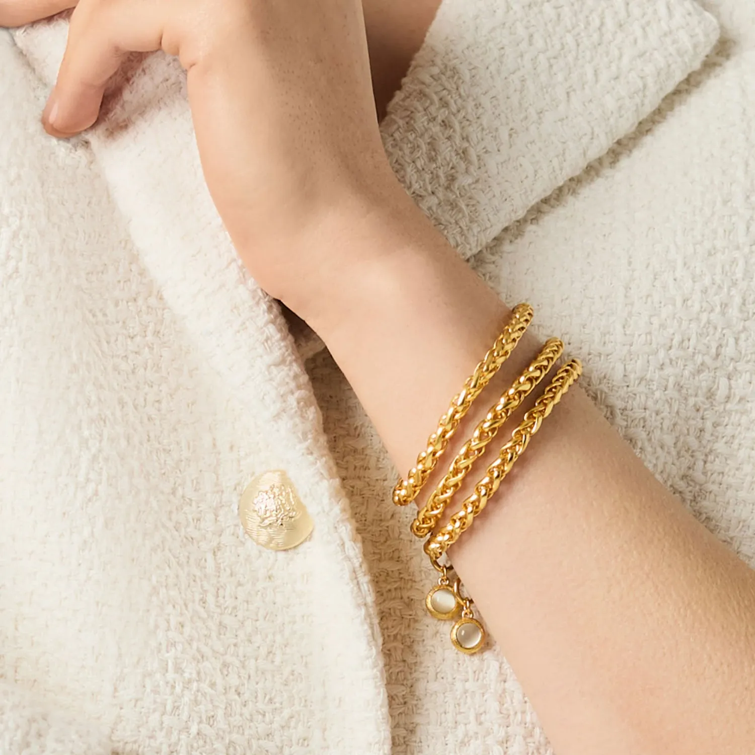 JULIE VOS COBBLESTONE LINK BRACELET-GOLD-OS