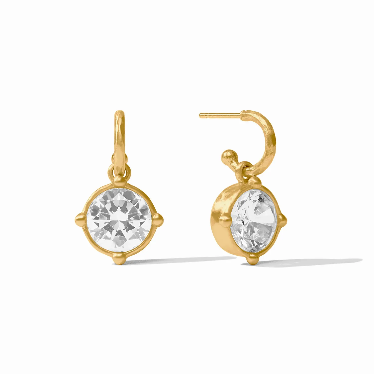 JULIE VOS HONEYBEE HOOP &amp; CHARM EARRING- CUBIC ZIRCONIA-OS