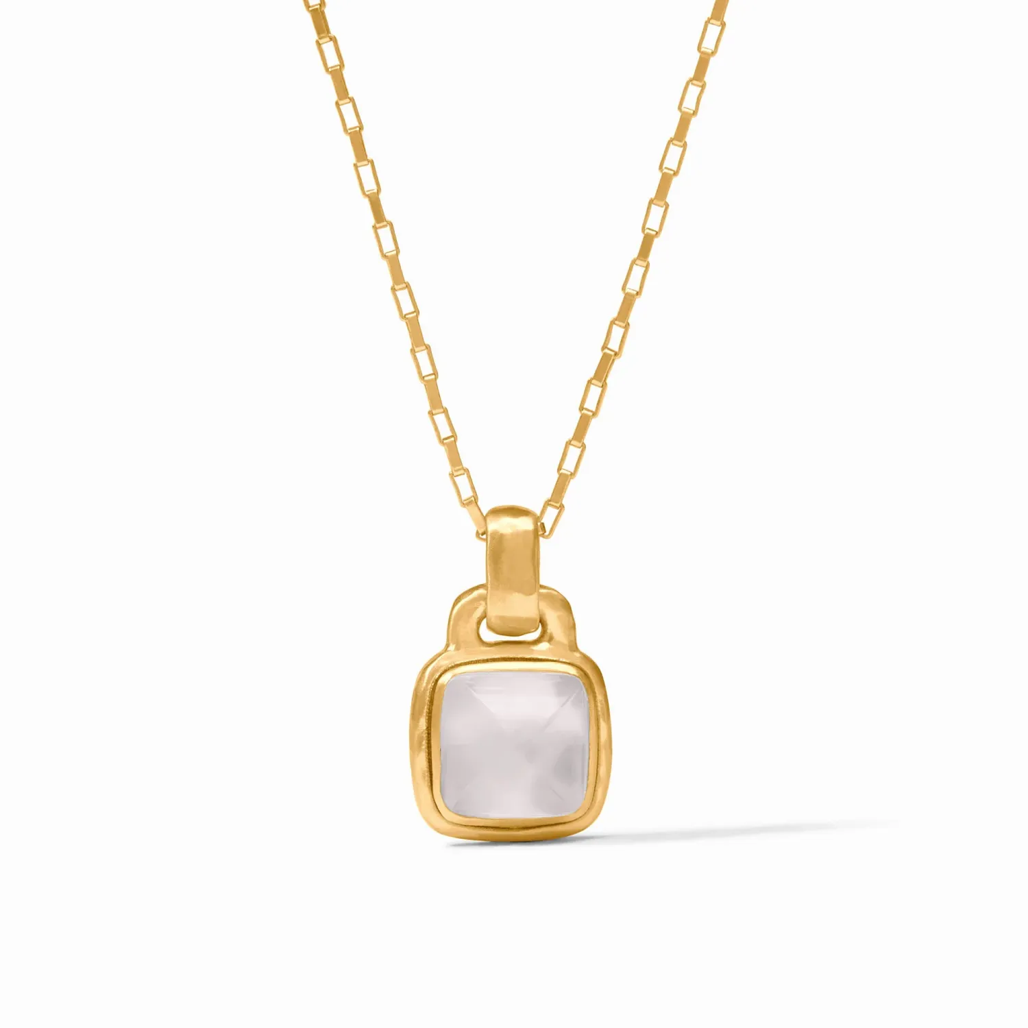 JULIE VOS SAHARA SOLITAIRE NECKLACE-IRIDESCENT CLEAR CRYSTAL