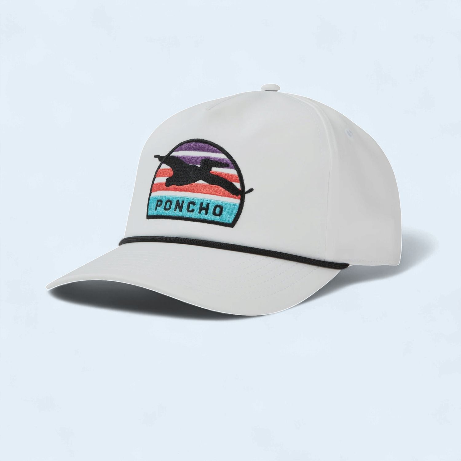 PONCHO PELICAN ROPE HAT- WHITE