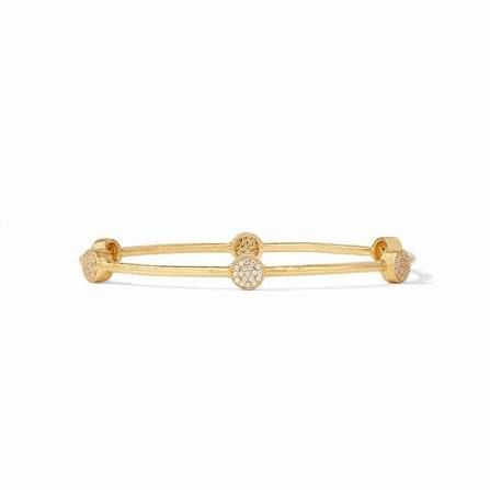 JULIE VOS MILANO LUXE GOLD BANGLE-PAVE CUBIC ZIRCONIA