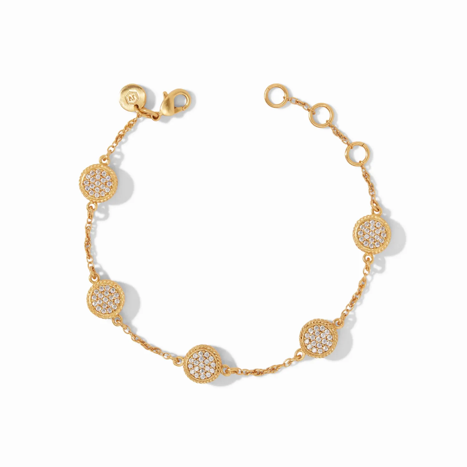 JULIE VOS WINDSOR DELICATE BRACELET-PAVE CUBIC ZIRCONIA GOLD OS