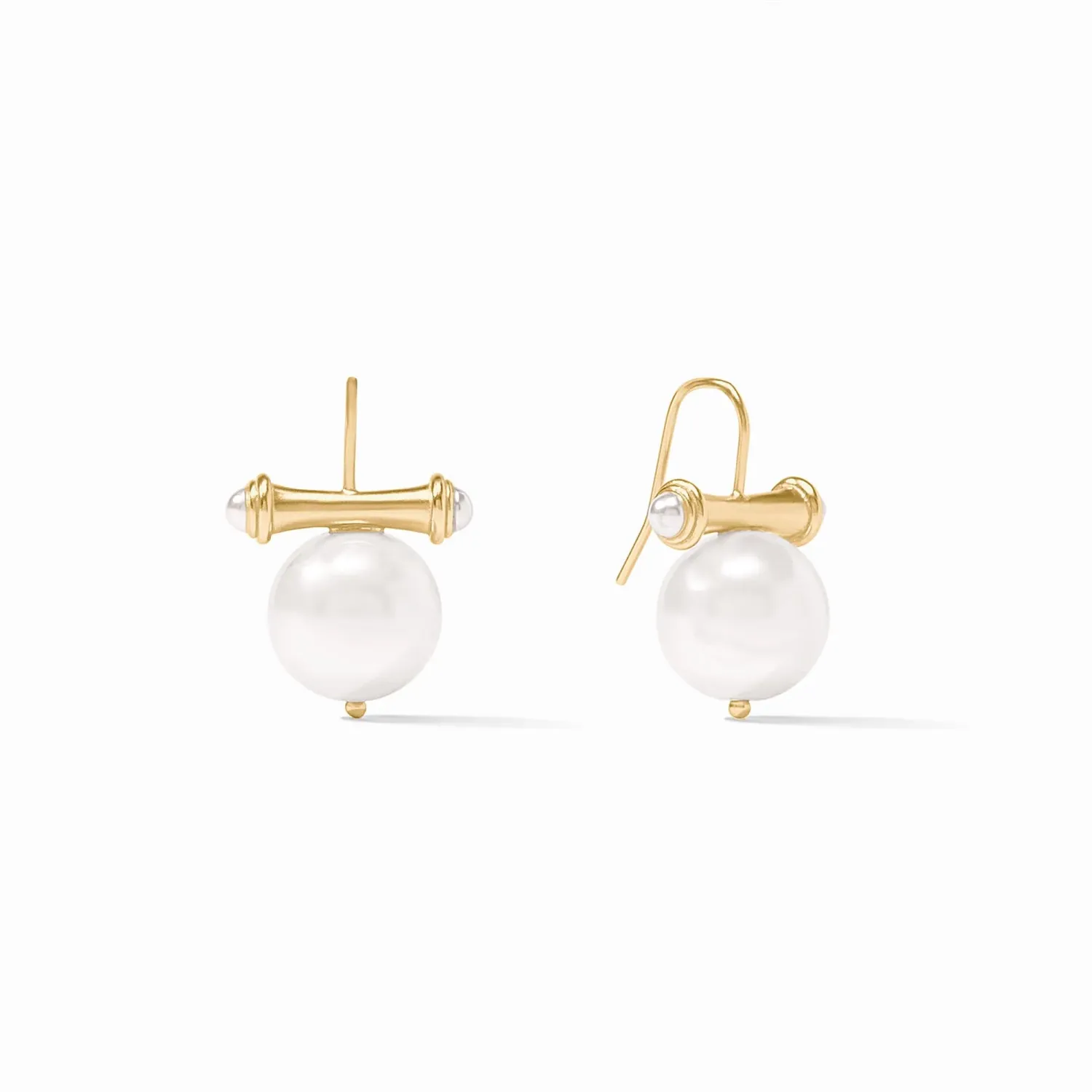 JULIE VOS BAMBOO PEARL EARRING GOLD-PEARL OS