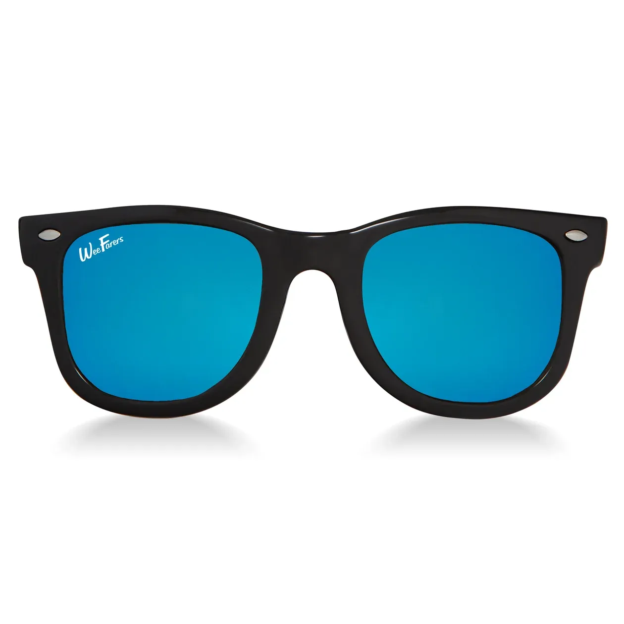 POLARIZED WEEFARERS KIDS SUNGLASSES-BLACK W/ OCEAN BLUE