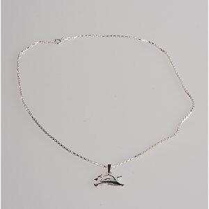 Halskæde m. brandlogo som vedhæng i sterling sølv