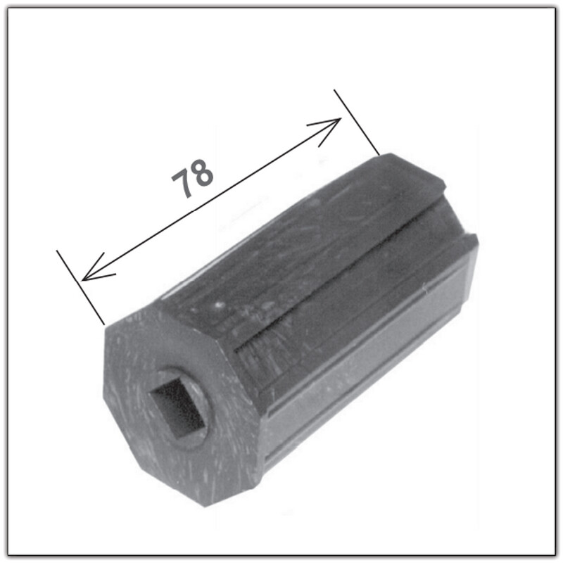 EMBOUT PVC CARRE DE 13 POUR AXE OCTOGONALE DE 60
