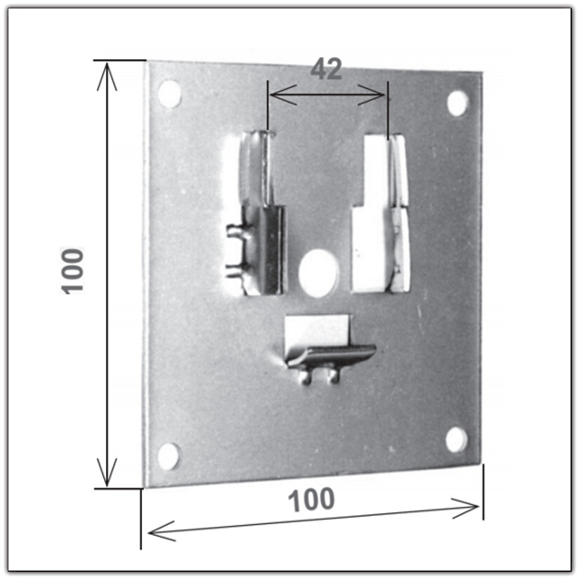 PLAQUE A ROULEMENT GALVANISEE 100 X 100