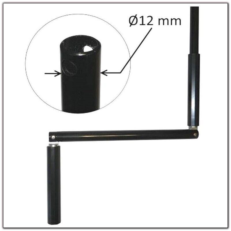 MANIVELLE LONGUEUR 1400 DIAMETRE 12 mm LAQUE NOIR