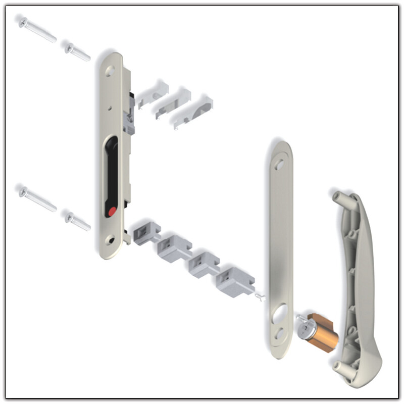 VERROU A CLE LA CROISEE COULISSANT ALUMINIUM BLANC FRAISAGE 20 mm