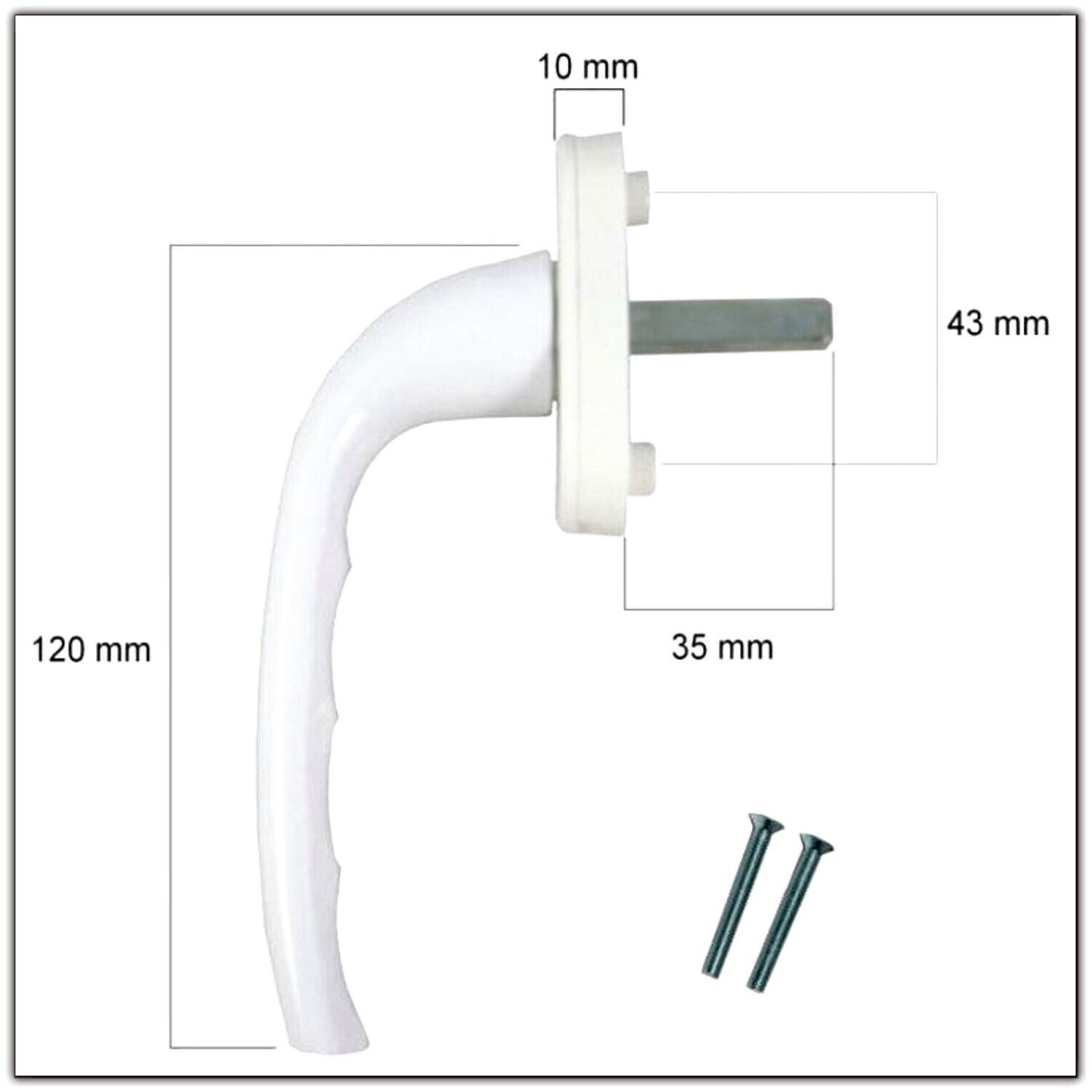 BEQUILLE SIMPLE POUR FENETRE PVC AXE CARRE DE 7 mm
