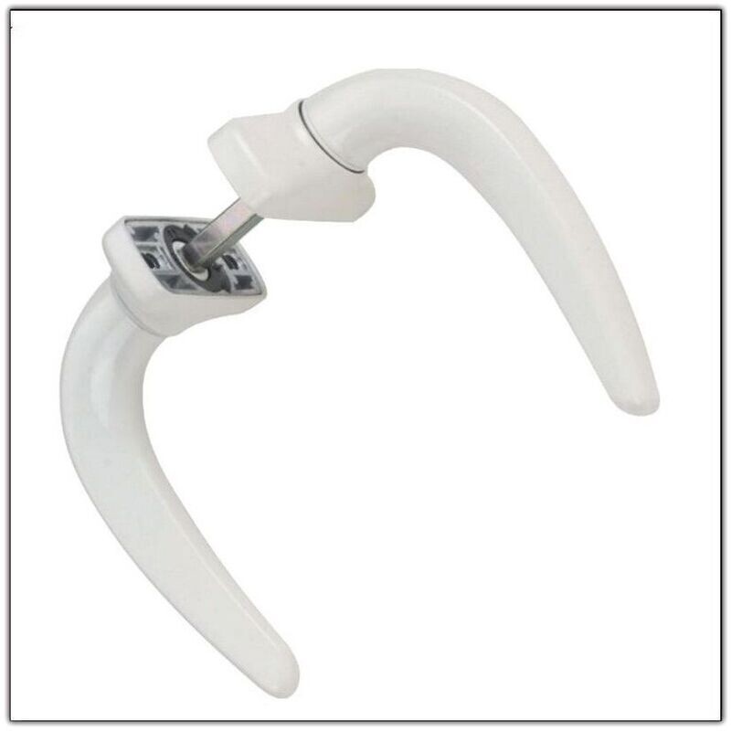 BEQUILLE DOUBLE POUR PORTE ALUMINIUM AXE LONG  BLANC