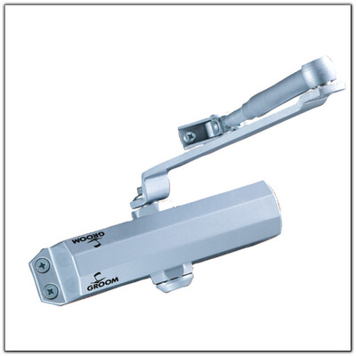 FERME PORTE BLANC GROOM GR101+ BRAS POUR PORTE INTERIEUR BOIS