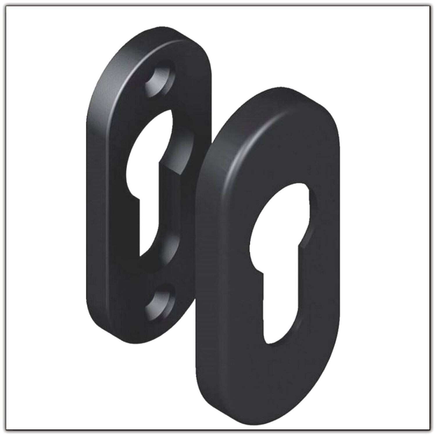 ENTREE DE CYLINDRE BASE PVC CAPOT ALUMINIUM NOIR / PAIRE