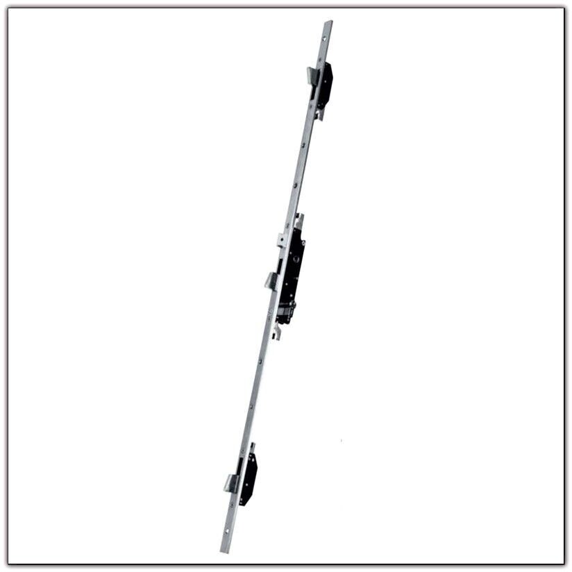 SERRURE 3 POINTS A PENES BASCULANTS, CARRE DE 8, 92 X 35 SUR TETIERE EN U
