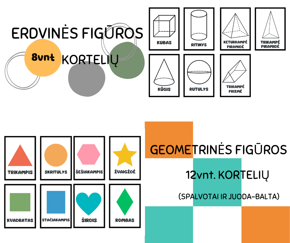 PAŽINIMO KORTELĖS: ERDVINĖS IR GEOMETRINĖS FIGŪROS