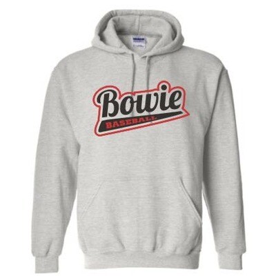 Bowie Baseball Long Sleeve Hoodie - Grey Heather