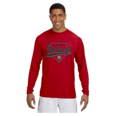 Bulldogs Home Plate Long Sleeve T-Shirt - Red