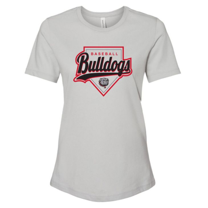 Bulldogs Home Plate Women's Relaxed Short Sleeve T-Shirt - Grey