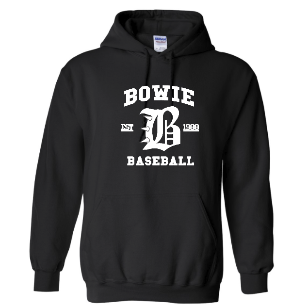 Bowie Baseball Long Sleeve Hoodie - Black