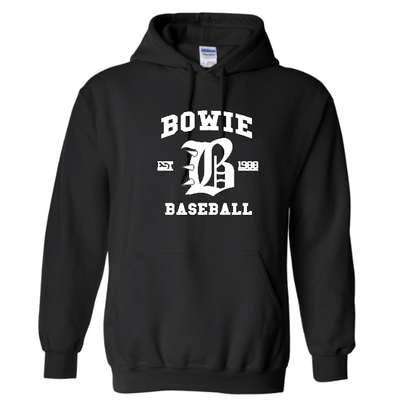 Bowie Baseball Long Sleeve Hoodie - Black